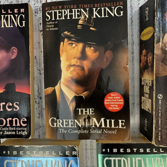 Stephen King Book Lot of 5 Paperbacks The Stand Long Walk Roadwork Green Mile - Picture 3 of 10
